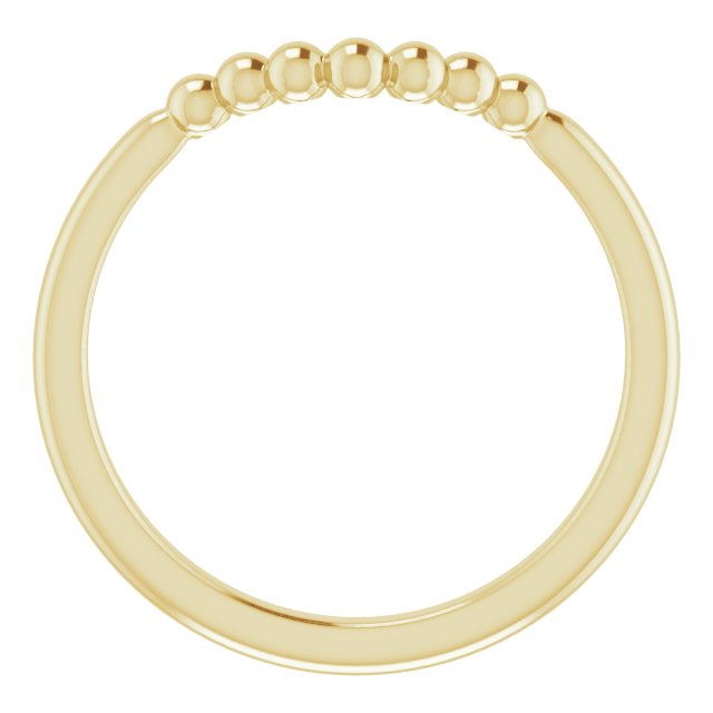14k Yellow Stackable Beaded Stackable Ring