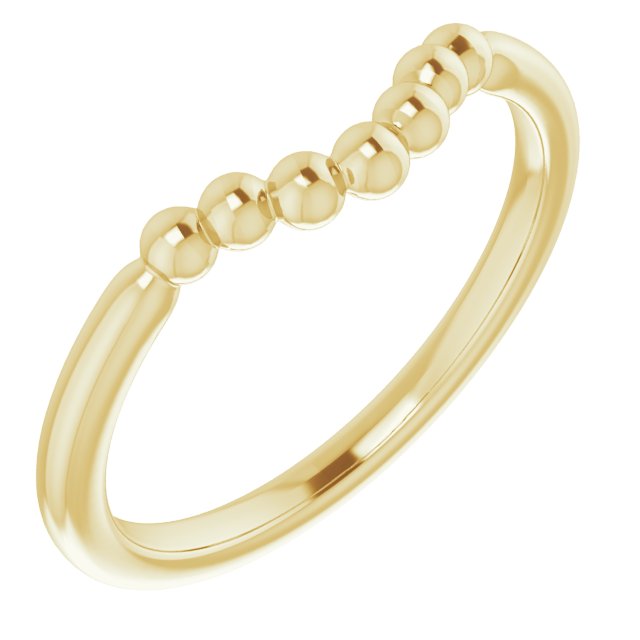 14k Yellow Stackable Beaded Stackable Ring