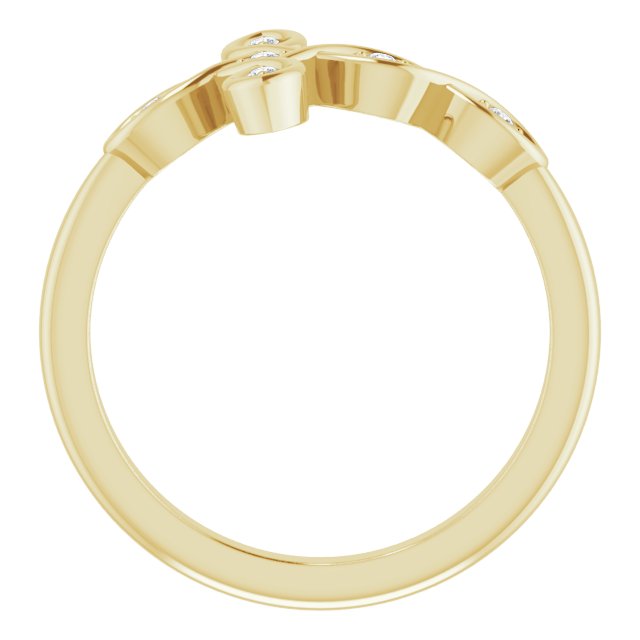 14k Yellow .05 Ctw Natural Diamond Sideways Cross Ring
