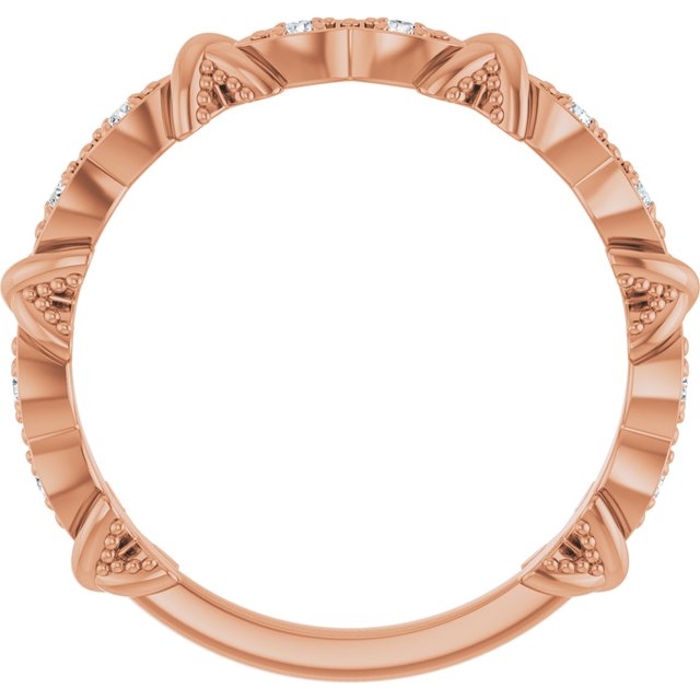 14k Rose 1/8 Ctw Natural Diamond Anniversary Band