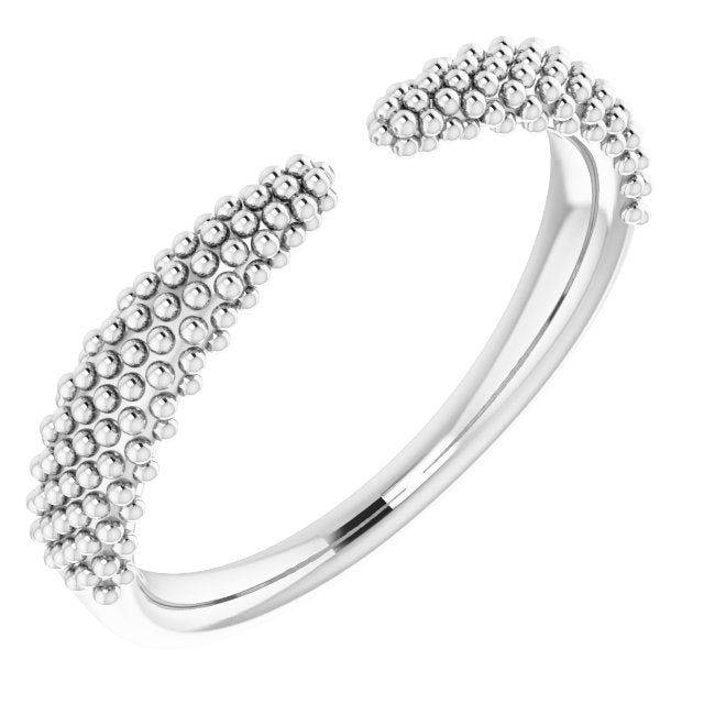 Sterling Silver Beaded Negative Space Ring