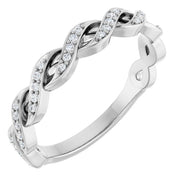 14k White 1/8 Ctw Natural Diamond Anniversary Band
