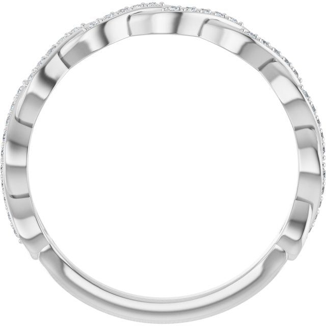 14k White 1/8 Ctw Natural Diamond Anniversary Band