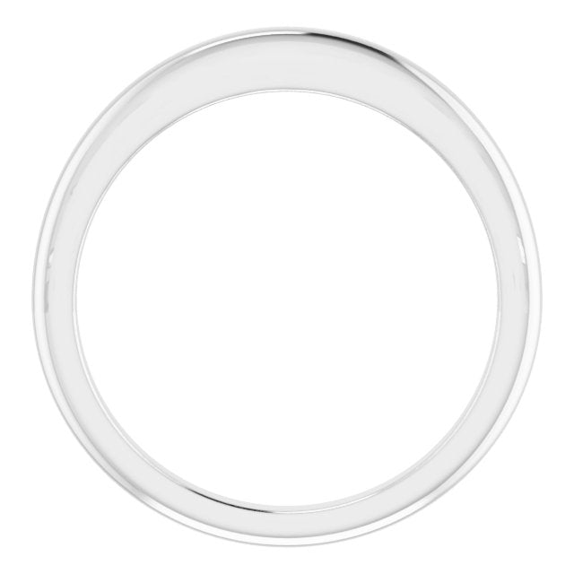 14k White Band For 8 Mm Round Ring