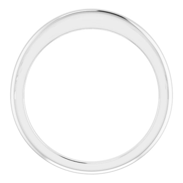 14k White Band For 7x5 Mm Emerald Ring