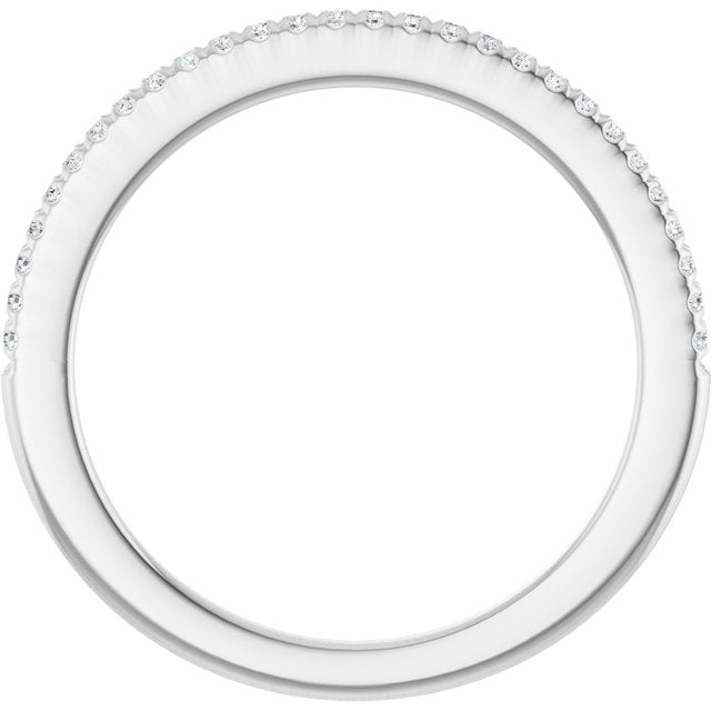 14k White 1/8 Ctw Natural Diamond French Set Anniversary Band