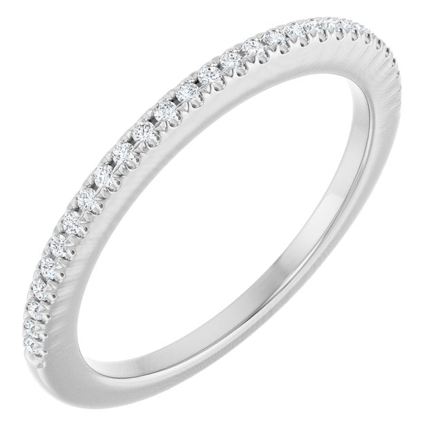 14k White 1/8 Ctw Natural Diamond French Set Anniversary Band
