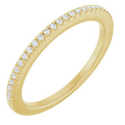 14k Yellow 1/8 Ctw Natural Diamond French Set Anniversary Band