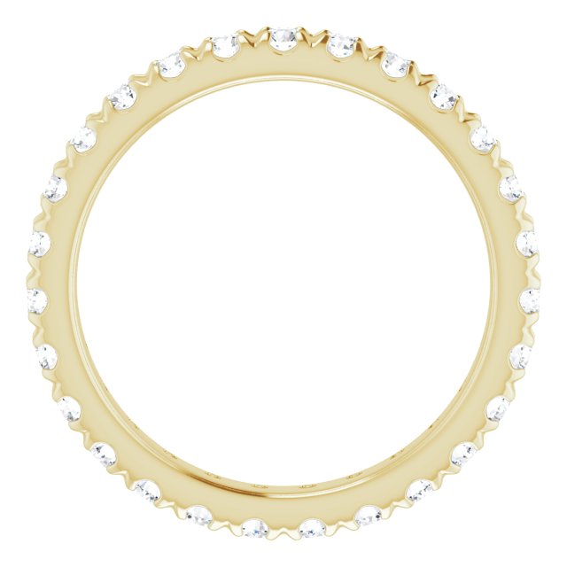 14k Yellow 3/4 Ctw Natural Diamond French-set Eternity Band