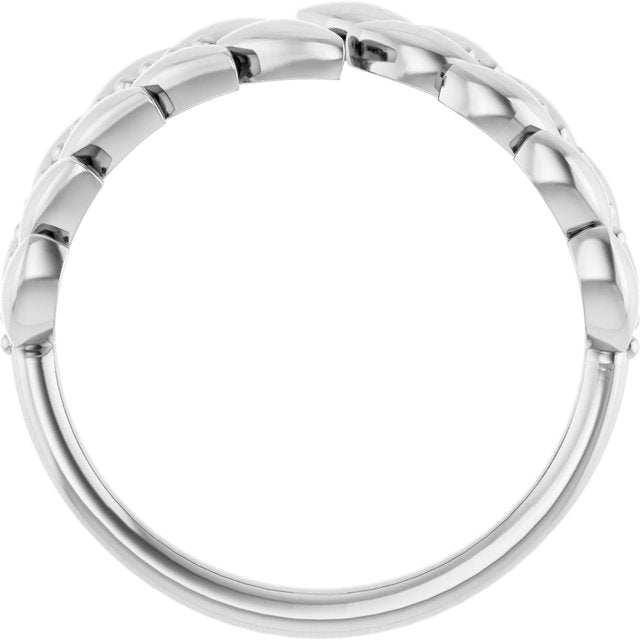 14k White Leaf Negative Space Ring