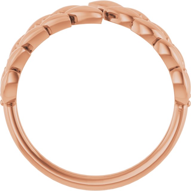 14k Rose Leaf Negative Space Ring