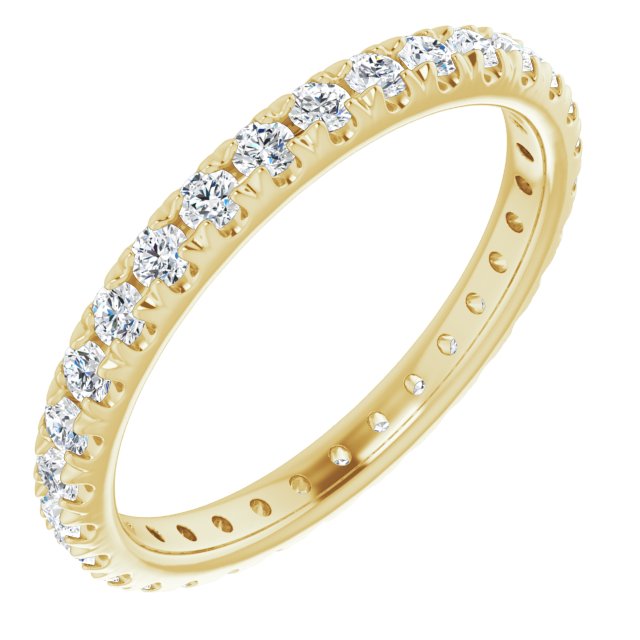 14K Yellow 1/2 CTW  Natural Diamond French-Set Eternity Band