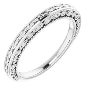 14k White .08 Ctw Natural Diamond Vintage-inspired Band