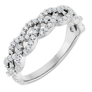 14k White 1/3 Ctw Natural Diamond Anniversary Band