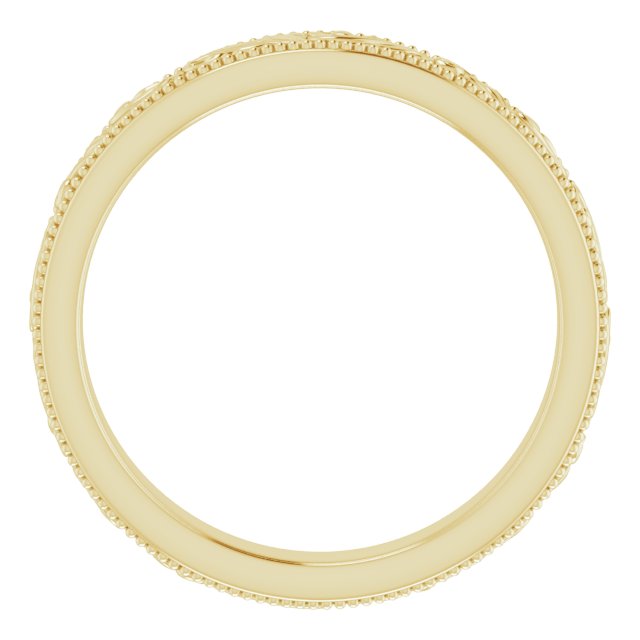 14k Yellow 3.2 Mm Floral-inspired Band Size 8