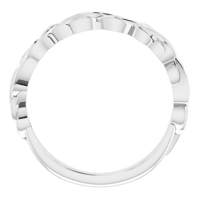14k White Stackable Leaf Ring