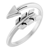 14k White Arrow Ring