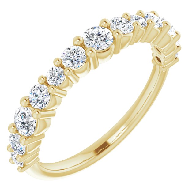 14k Yellow 3/4 Ctw Natural Diamond Anniversary Band
