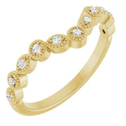 14k Yellow 1/10 Ctw Natural Diamond Vintage-inspired Contour Band