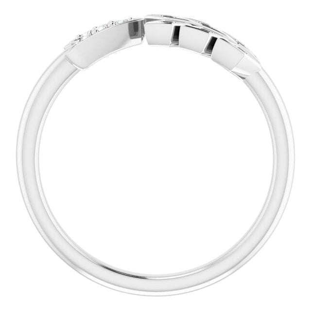 14k White .04 Ctw Natural Diamond Arrow Ring