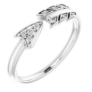 14k White .04 Ctw Natural Diamond Arrow Ring