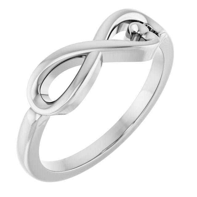 Sterling Silver Infinity-inspired Heart Ring