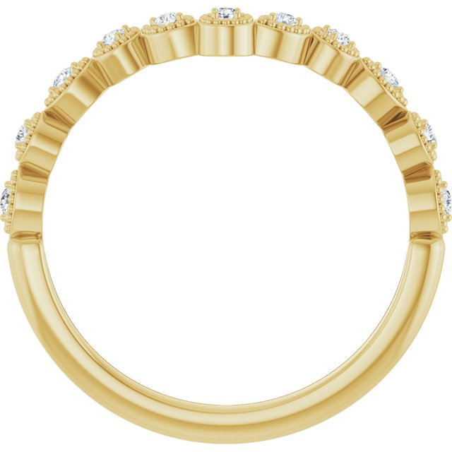 14k Yellow 1/10 Ctw Natural Diamond Vintage-inspired Contour Band