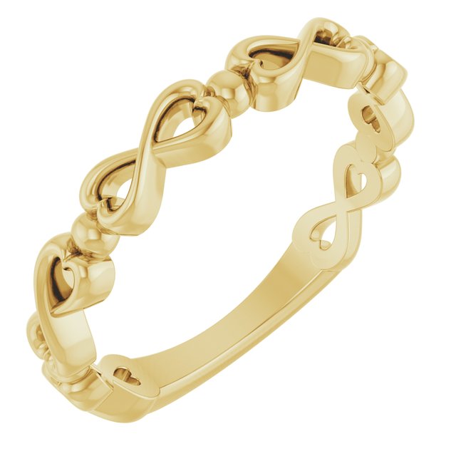 14k Yellow Infinity-inspired Heart Ring