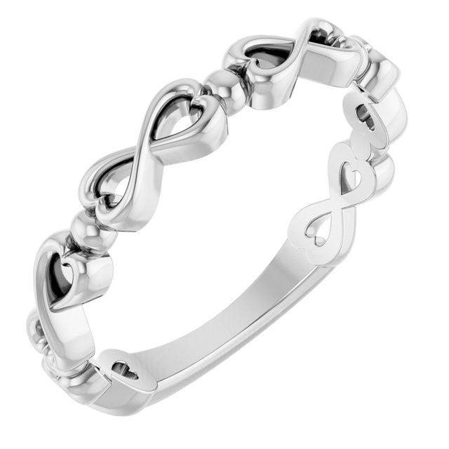 Sterling Silver Infinity-inspired Heart Ring
