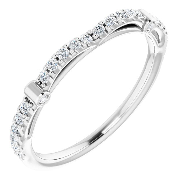 14k White 1/5 Ctw Natural Diamond Band