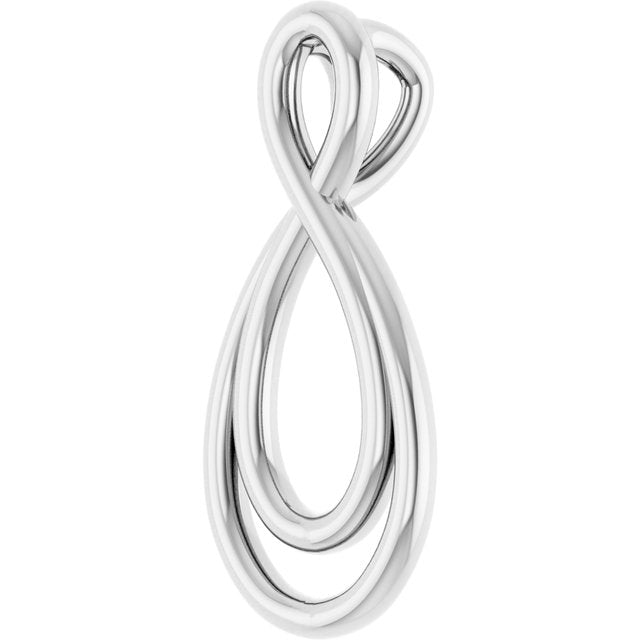 14k White 15.3x7.3 Mm Infinity-inspired Pendant