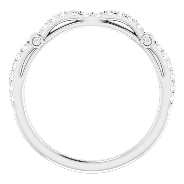 14k White 1/5 Ctw Natural Diamond Band