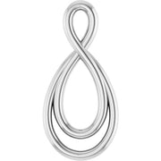 14k White 15.3x7.3 Mm Infinity-inspired Pendant
