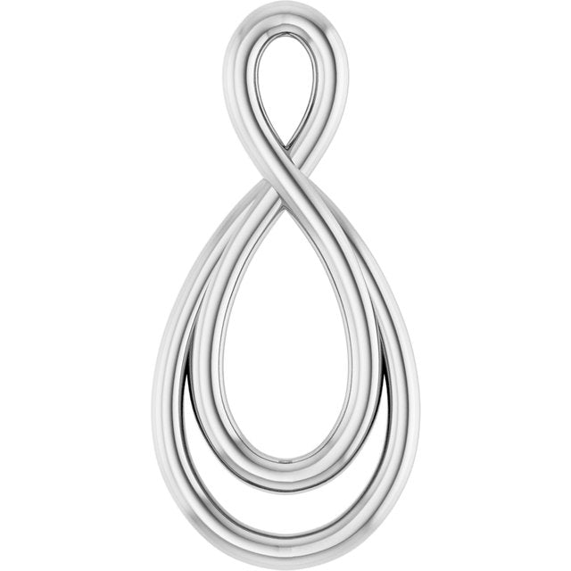 14k White 15.3x7.3 Mm Infinity-inspired Pendant