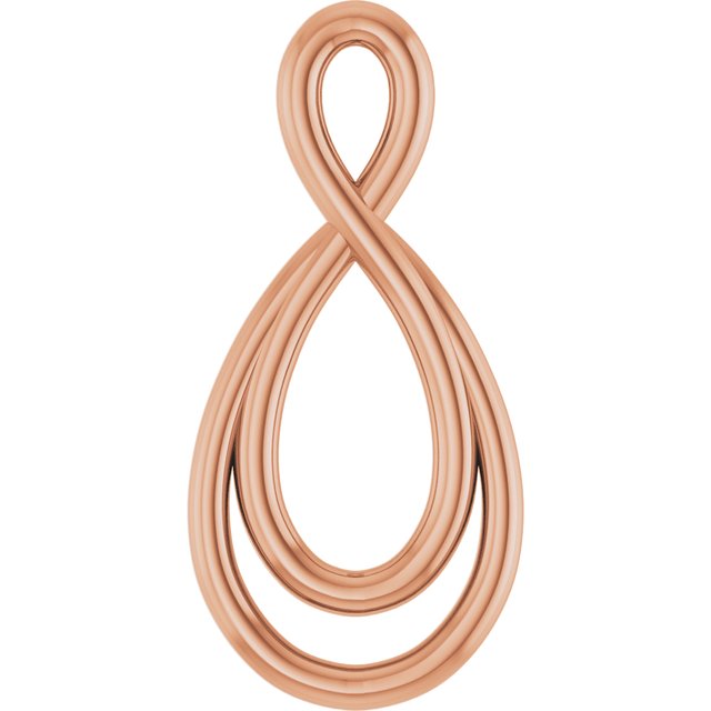 14k Rose 15.3x7.3 Mm Infinity-inspired Pendant
