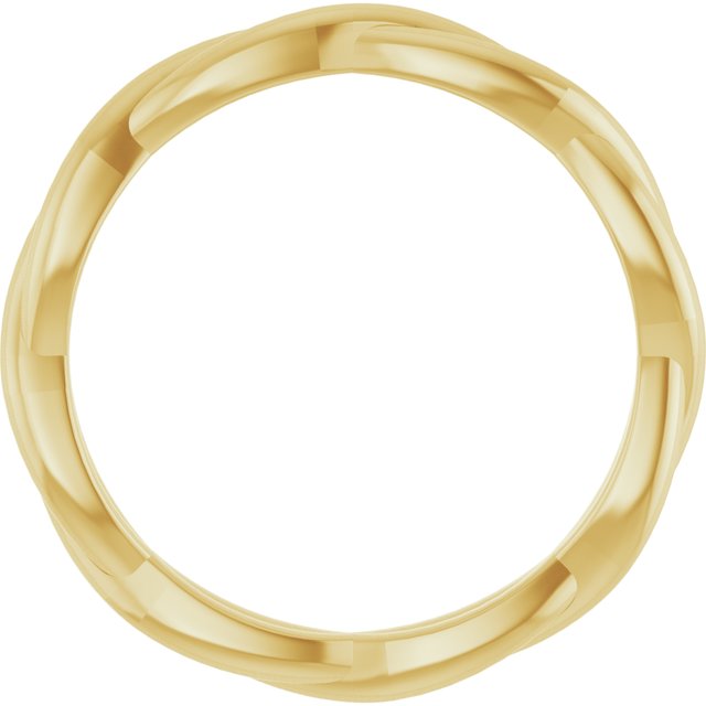 14k Yellow 2.2 Mm Woven-design Band Size 7