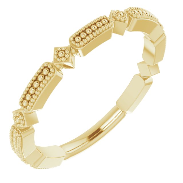 14k Yellow Stackable Bead Ring