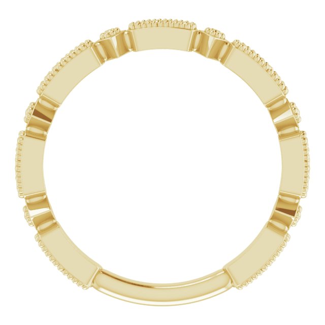 14k Yellow Stackable Bead Ring