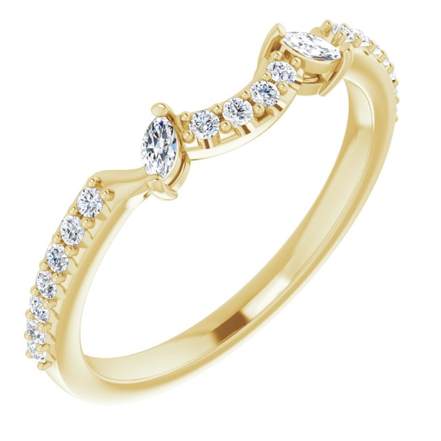 14k Yellow 1/5 Ctw Natural Diamond Matching Band