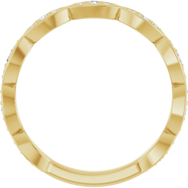 14k Yellow 1/5 Ctw Natural Diamond Infinity-inspired Anniversary Band