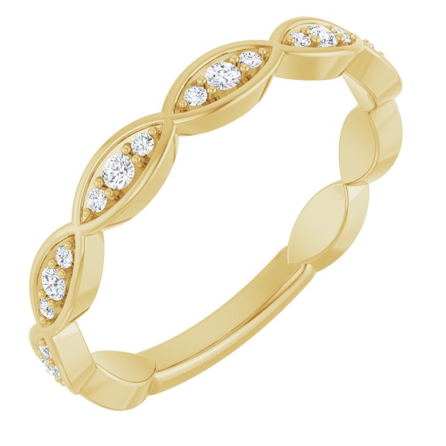 14k Yellow 1/5 Ctw Natural Diamond Infinity-inspired Anniversary Band