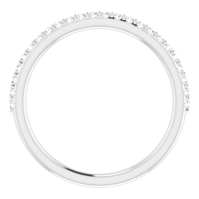 14k White 1/5 Ctw Natural Diamond Band For 6.5 Mm Round Ring