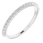 14k White 1/5 Ctw Natural Diamond Band For 6.5 Mm Round Ring