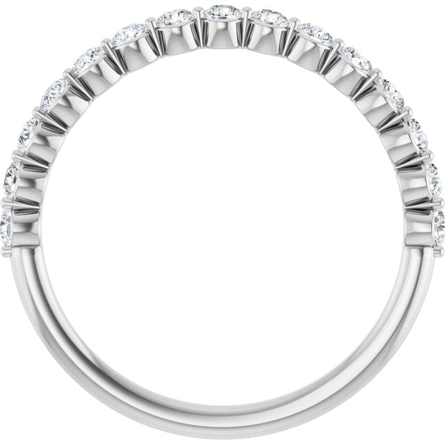14k White 3/8 Ctw Natural Diamond Anniversary Band