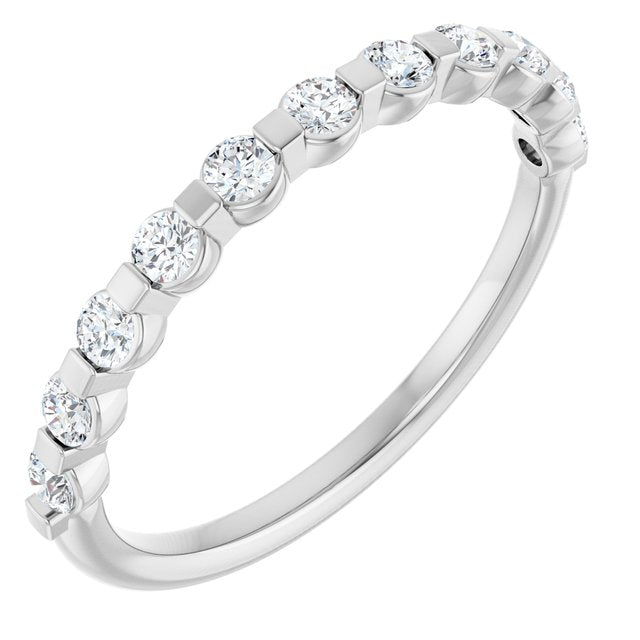 14k White 1/3 Ctw Natural Diamond Anniversary Band