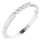 14k White Stackable Bead Ring