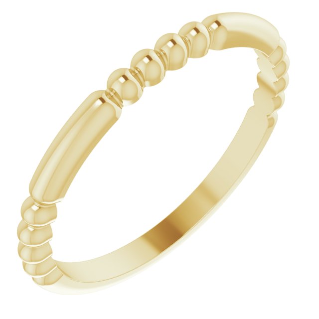14k Yellow Stackable Bead Ring