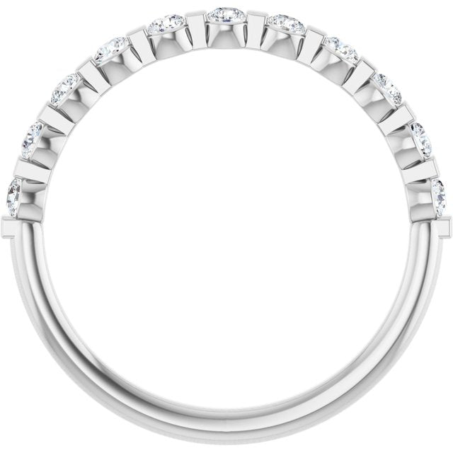 14k White 1/3 Ctw Natural Diamond Anniversary Band