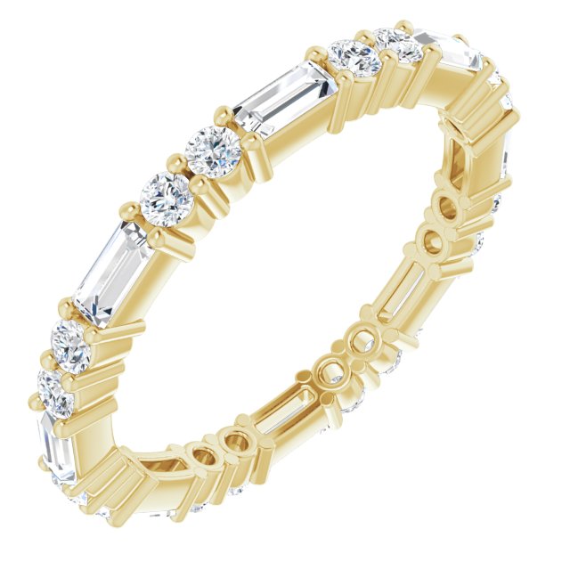 14k Yellow 5/8 Ctw Natural Diamond Eternity Band Size 4