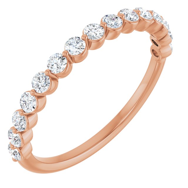 14k Rose 3/8 Ctw Natural Diamond Anniversary Band